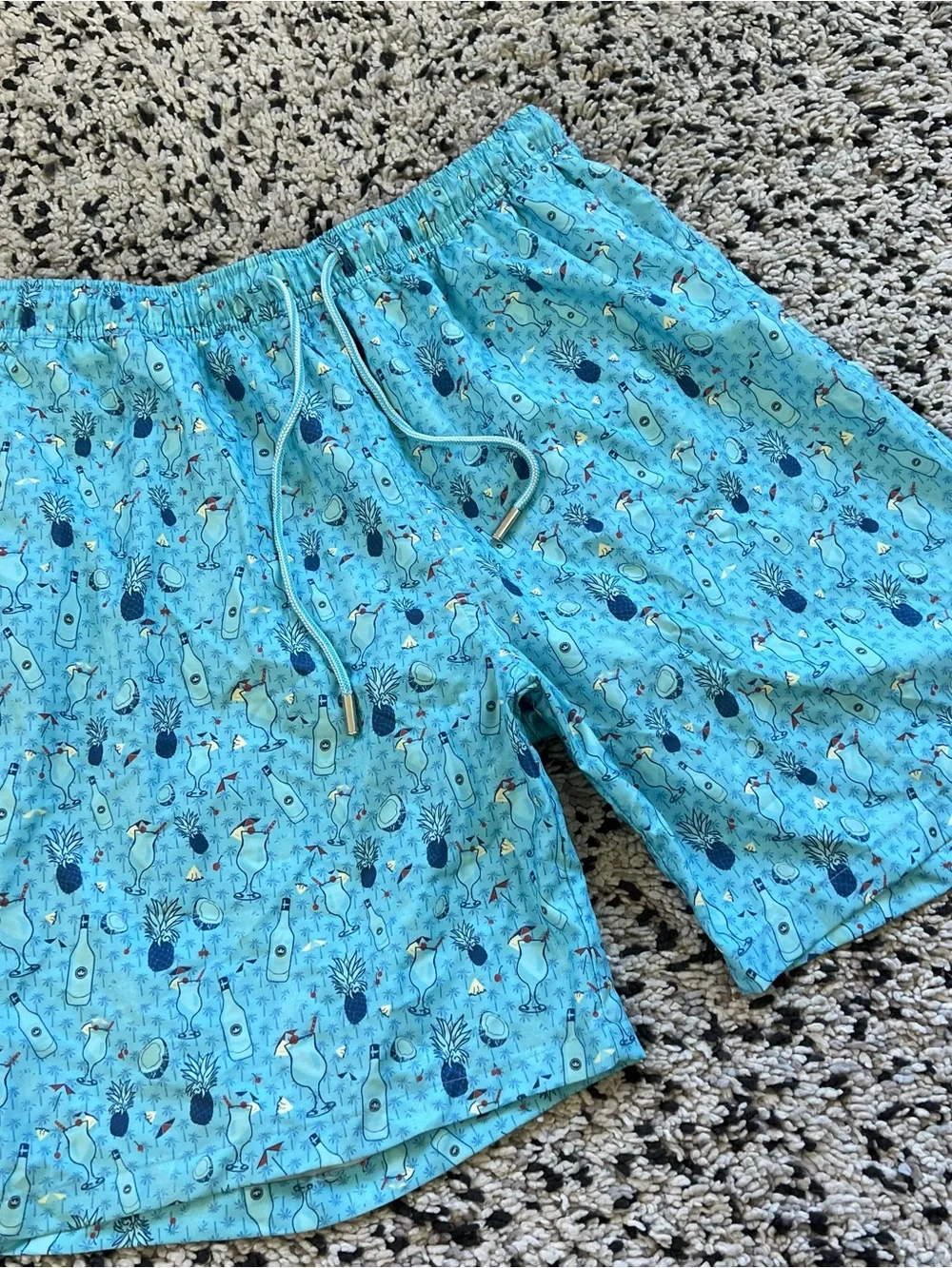 Peter Millar Seaside Collection Swim Trunj Shorts Tropical Cocktails Print Large